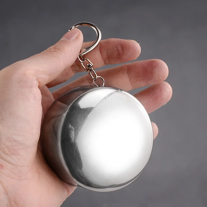 Складная чашка из нержавеющей стали с брелком Портативные Выдвижные