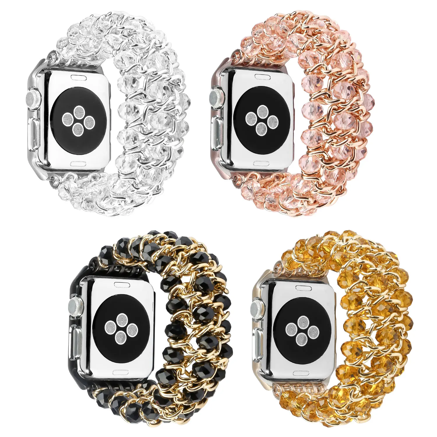 

Watchband Crystal Rhinestone Metal Buckle Stylish Watch Strap for Apple Watch SE Series 6 5 4 Band 44mm 40mm 42mm 38mm Wristband