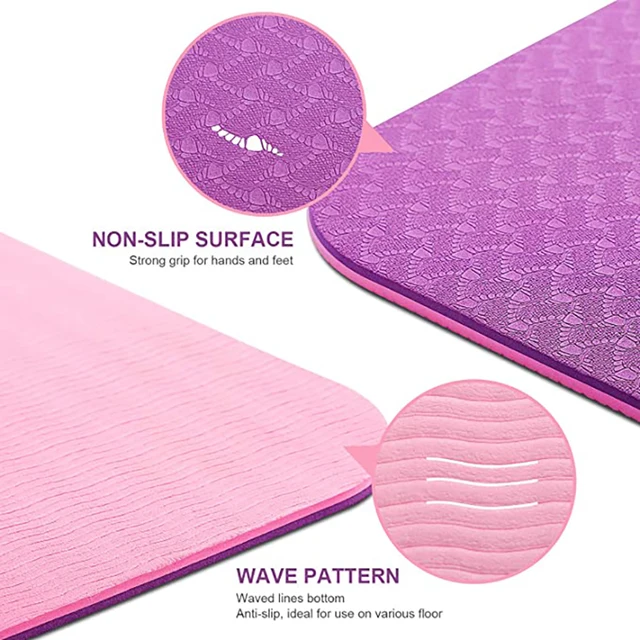 TPE Yoga Mat With Position Line 6mm Non-Slip Double Layer Sports Exercise Pad For Beginner Home Gym Fitness Gymnastics Pilates 3