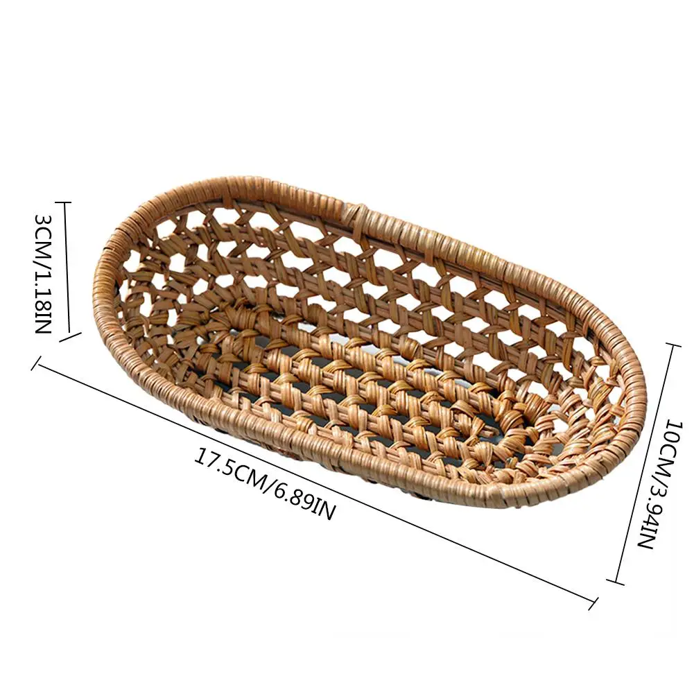

Fruit Storage Basket Wild Rattan Home Cherry Fruit Storage Basket Rattan Woven Tea Towel Holder Dessert Plate Shooting Props