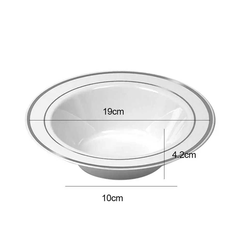 

20Pcs Disposable Bowls Salad Soup Bowl Heavy Duty Anti Leak Spill Dinnerware Container Disposable Tableware For Kitchen