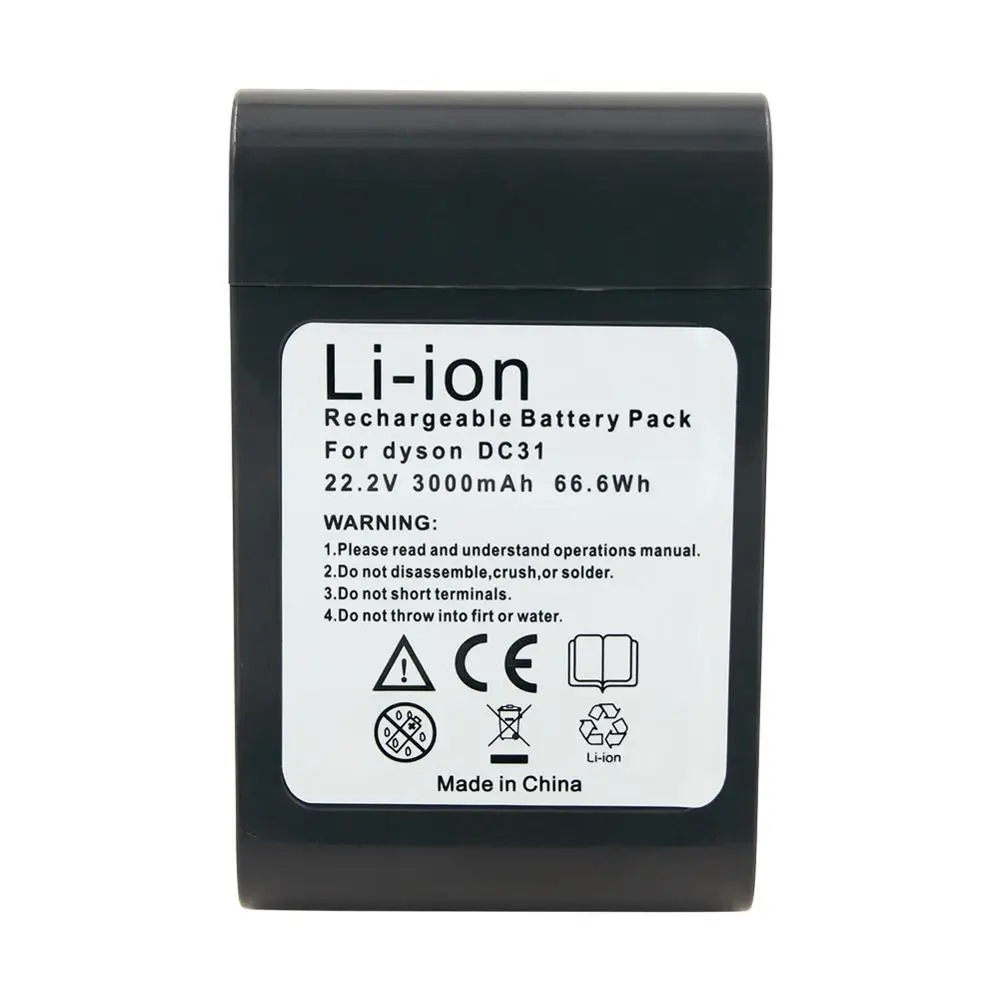 

2PCS Rechargeable Replacement Batteries 22.2V 3000mAh Lithium Vacuum Cleaner Battery for Dyson Type A DC31 DC34 DC35 Animal DC45