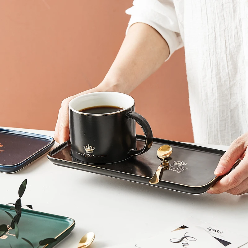 

The popular style good-looking coffee cup European style small luxury ceramic cup household simple coffee cup dish spoon set