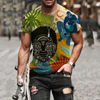 Футболка мужская с круглым вырезом, модная Ретро одежда в стиле Харадзюку, динамичная Этническая живопись, лето