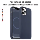 Официальный Магнитный чехол из жидкого силикона для iPhone 13 Pro Max Mini 13 Pro, Магнитный чехол с жидким анимационным рисунком для iPhone 13