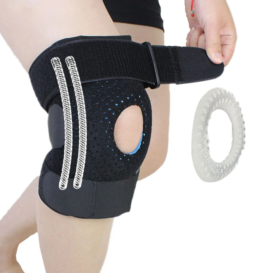 

1 шт. поддержка колена, открытый коленный фиксатор от артрита, облегчения боли в суставах, восстановления после травм с регулируемой обвязко...