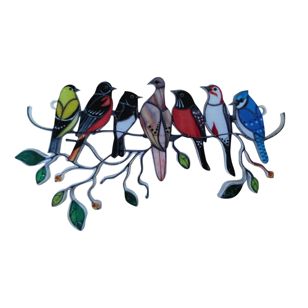 

Stained Bird Window Hangings Acrylic Wall Hanging Birds Decor Room Accessories Multicolor Birds Decor Mothers Day Gifts