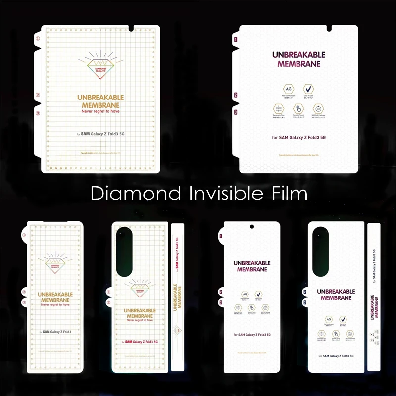 invisible front back hydrogel film for samsung galaxy z fold3 ultra light clear matte screen protector for galaxy z fold 3 2 free global shipping