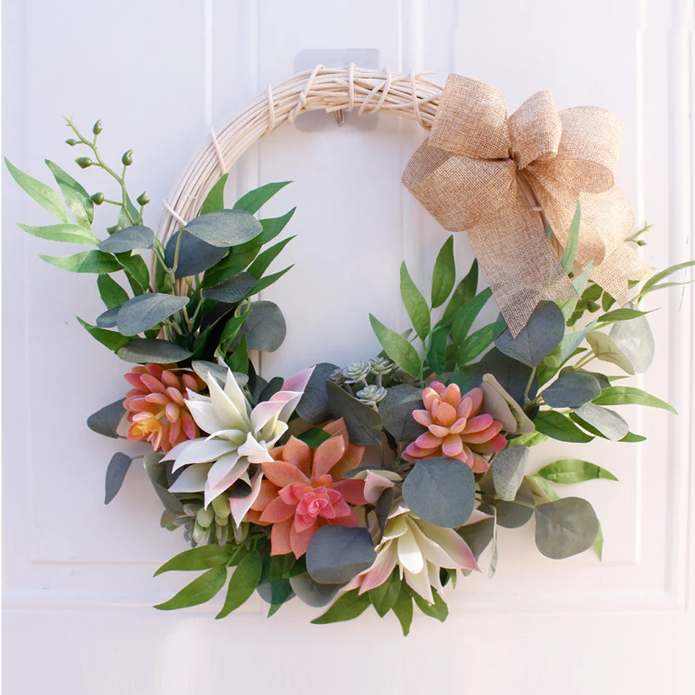 

Искусственный суккулент веточка венок, моделирование сочные поддельные цветок ручной работы Круглый венок Дизайн Свадебная вечеринка Дек...