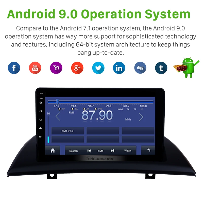 Seicane 9 дюймов Android 0 IPS автомобиля GPS головное устройство плеер для 2004 2007 2012 BMW X3 E83 2.0i