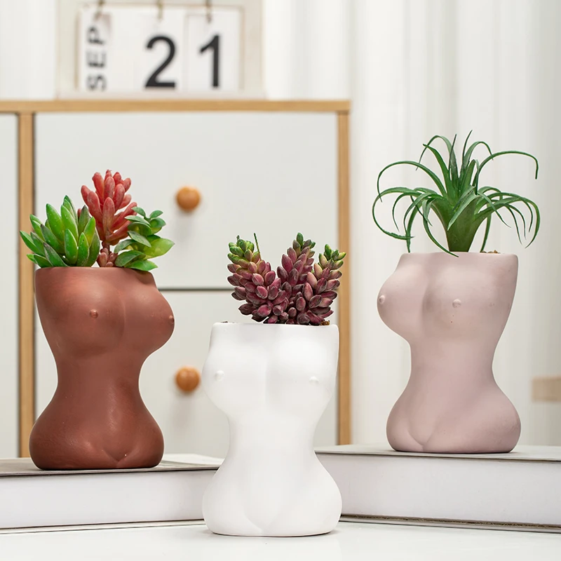 

Sexy Human Body Vase Nordic Creative Ceramic Flower Pot Room Balcony Decor Ornaments Succulent Floral Home Art Vase