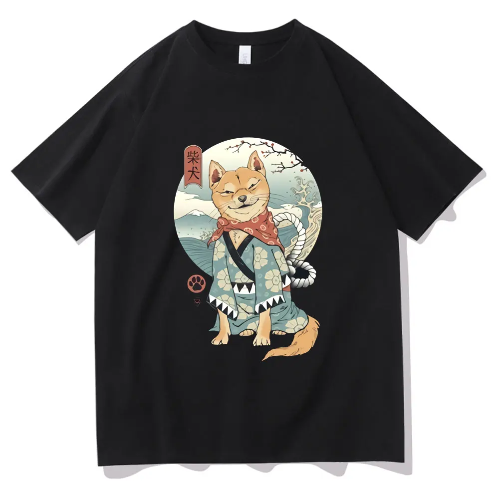 

Мужская хлопковая футболка с принтом, свободная футболка с круглым вырезом и короткими рукавами в японском стиле, с милым мультяшным принто...