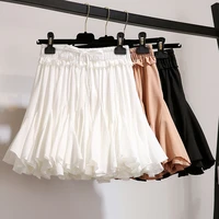 white black chiffon summer shorts skirt women 2021 fashion korean high waist tutu pleated mini aesthetic skirt female