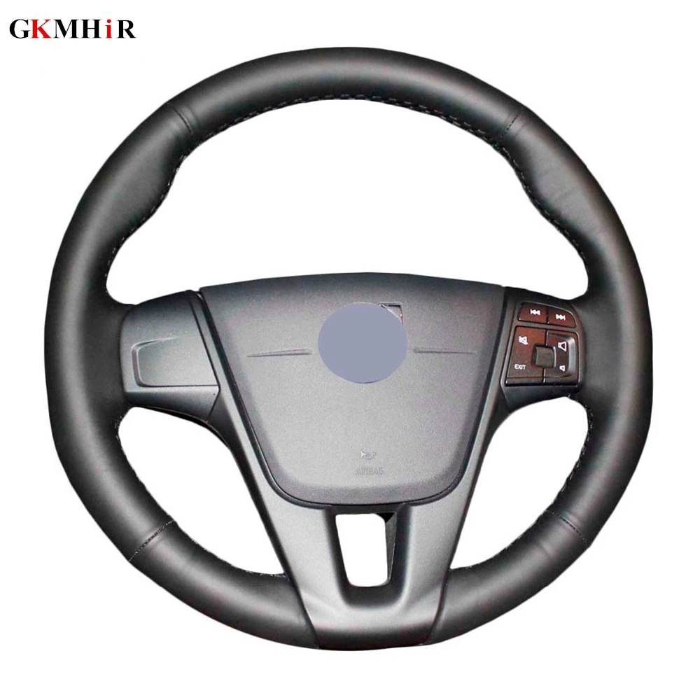 Сделай сам черная кожаная мужская прошитая вручную чехол рулевого колеса