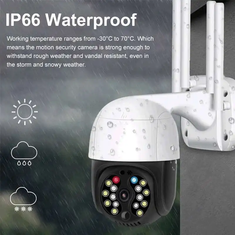 

WiFi IP 1080P HD Camera Outdoor Speed Dome CCTV Security Camera Network IR Home Surveillance Camera with 3 Night Vision Mode