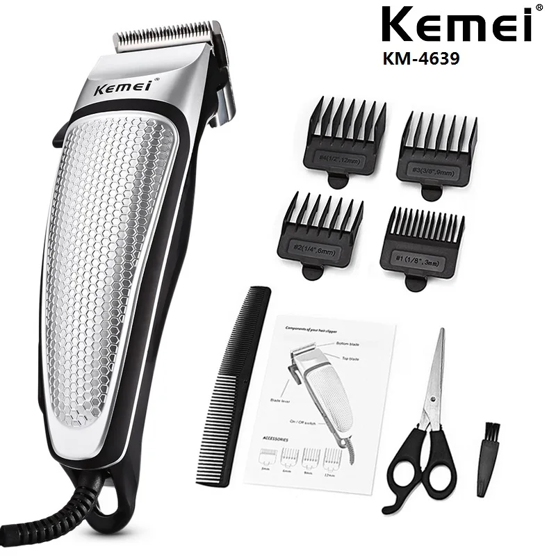 

Kemei Hair Clippers Mens Electric Trimmer Barber Clippers Professional Beard Hair Trimmer Plug-in Haircut Machine KM-4639