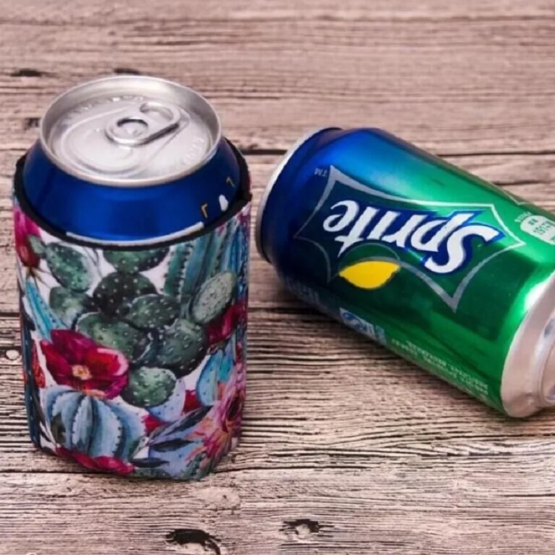 

100 Pcs Neoprene Can Holder Color Stripe And Leopard Bottle Insulation Cover Can Cooler Free Shipping DOM107551