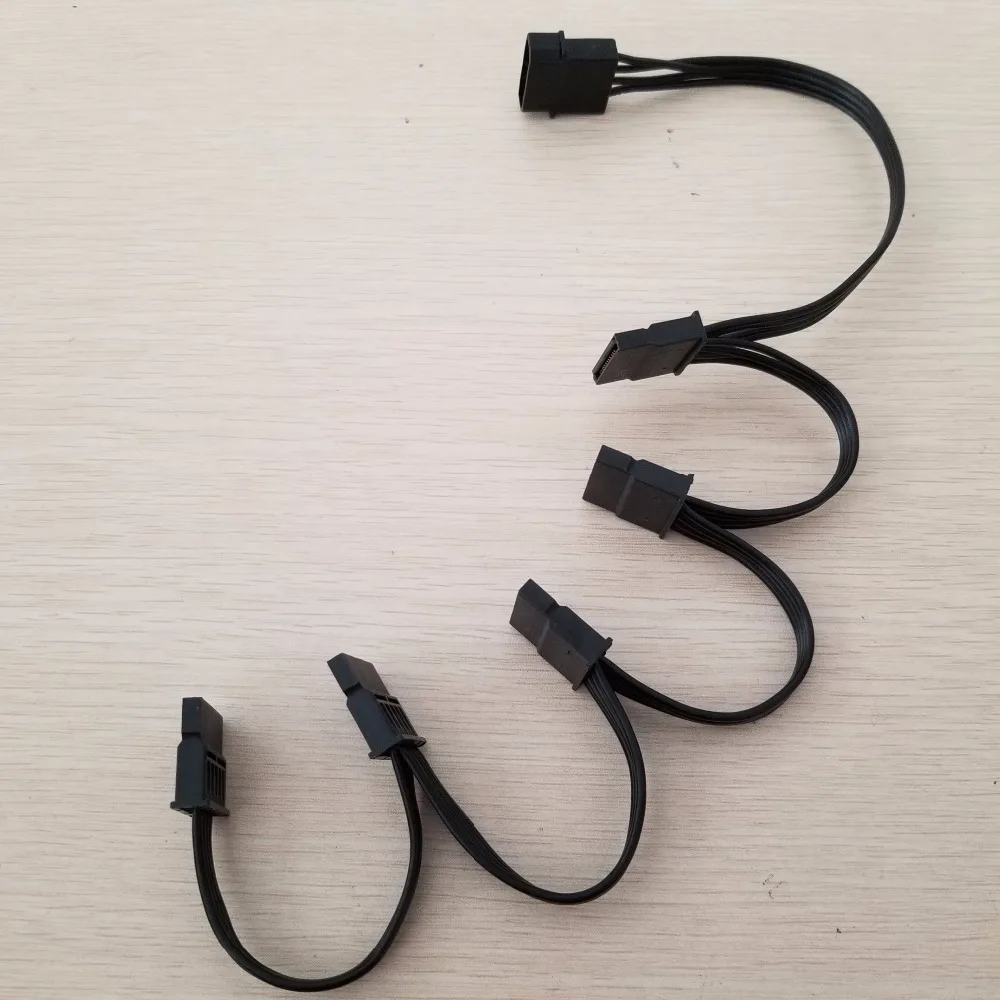 100 шт./лот 4Pin IDE Molex до 5 портов 15Pin SATA Кабель питания Шнур 18AWG провод для жесткого