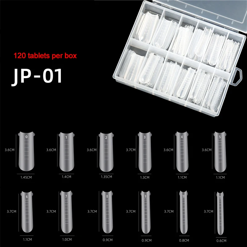 120 шт Кристалл ногтевые листы накладные ногти с быстрой фототерапии украшением в