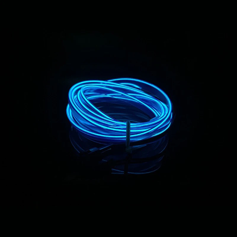 

Car LED Light 6.5ft Panel Neon Lamp Strip Blue Cold LED Interior Light Trim Atmosphere Car Accessories Interior Decoration