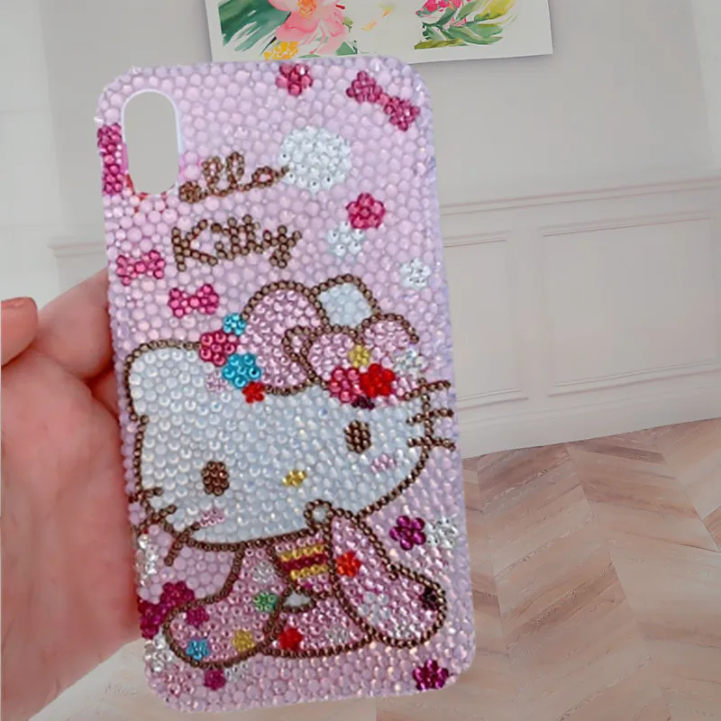 

For Samsung Galaxy A10/20/30/40/50/70/80/90 S A21/31/41/51/71 Luxury DIY Full Bling Jelly Diamond Cute Cartoon Cat Case Cover