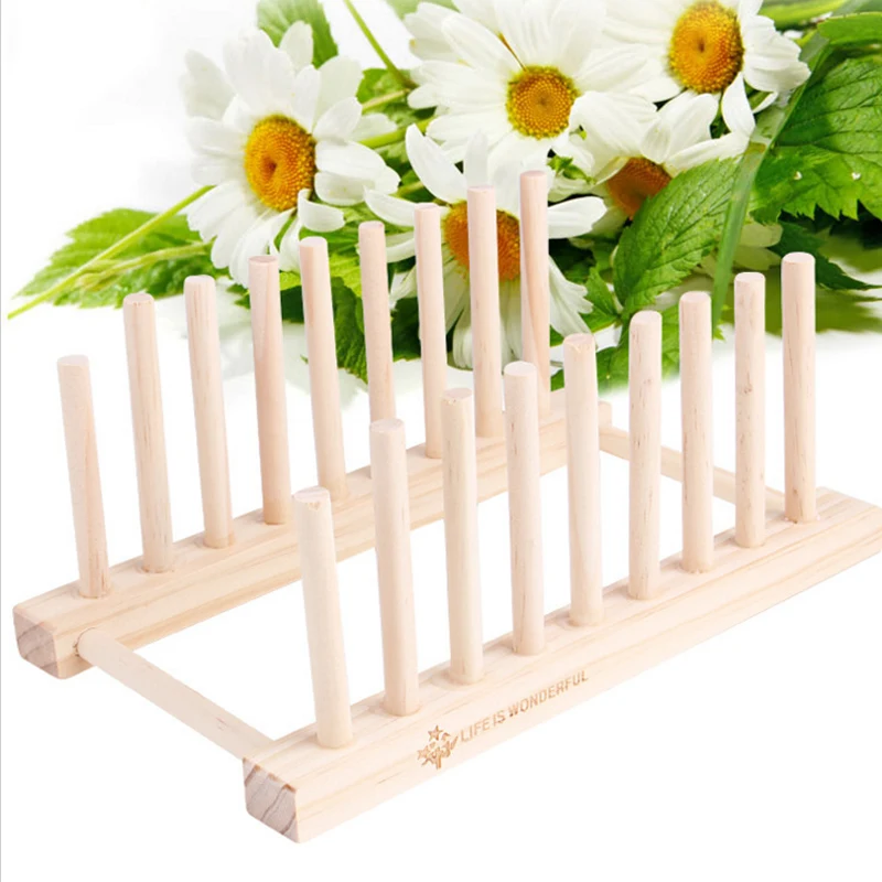 Бревенчатая тарелка сливная стойка посуда для сушки хранения