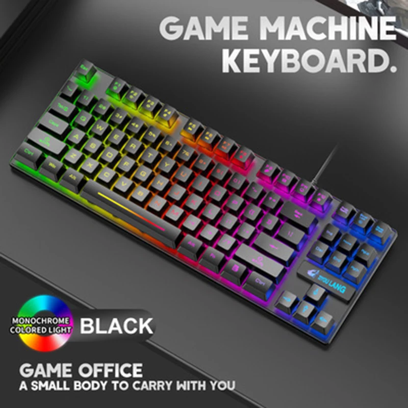 

RGB Gaming Mechanical Keyboard 87 Keys Backlit Wired USB Gaming Keyboard Suitable For Tablet Desktop