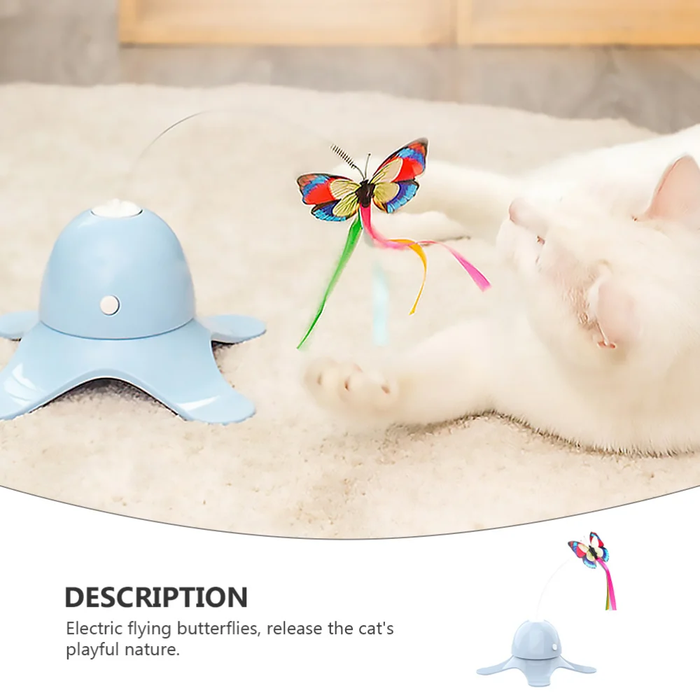 

1Pc Electric Cat Teaser Simulated Cat Teasing Battery Blue
