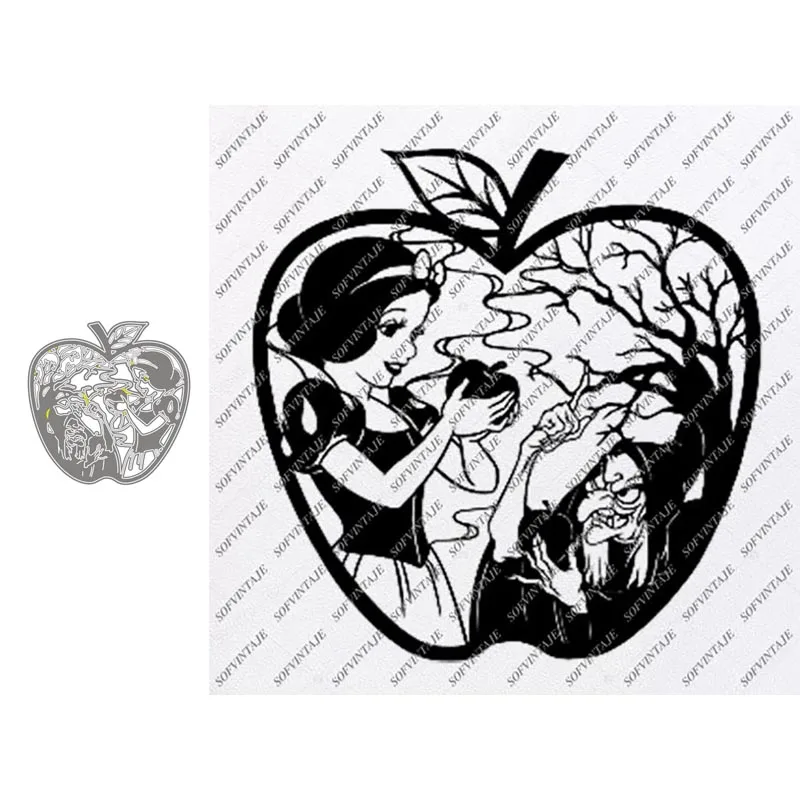 

Metal Cutting Dies Stencils Apple Princess Witch for DIY Album Paper Card Decorative Craft Die Cuts