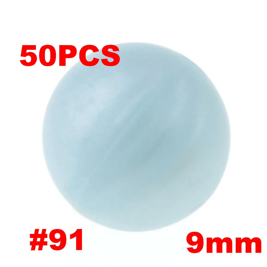 91 Metallic Blue QHBC 50 шт. Силиконовые Круглые Бусины 9 мм Жемчуг Bpa бесплатно жевательные Детские Прорезыватели ожерелье аксессуары цепочка для соски DIY Уход игрушка Kralen - Цвет: 91 Metallic Blue