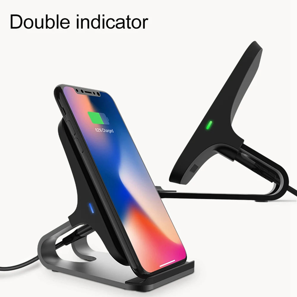 KISSCASE Qi Беспроводное зарядное устройство для iPhone XS XR X 7 8 Plus док-станция 10 Вт Быстрый держатель беспроводного зарядного устройства для samsung Galaxy S9 S8 Note 9 8