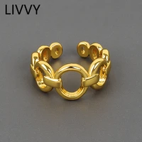 livvy silver color fashion punk rings for charm women round hollow%c2%a0 chain jewelry accessories