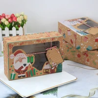 kraft paper portable christmas gift box party favor package holders goody candy packaging box cookie boxes christmas 3612 pcs
