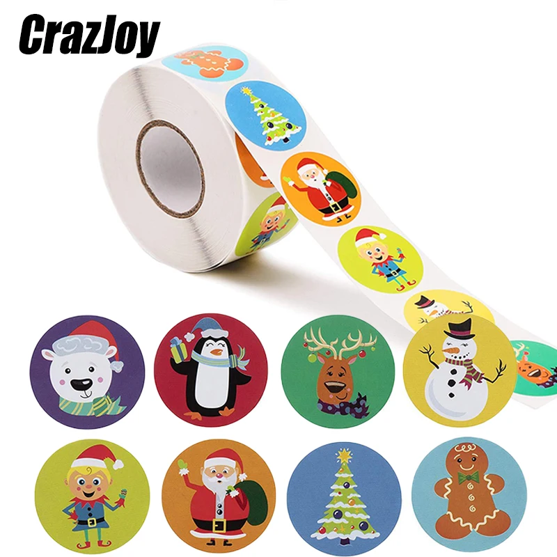 

500pcs Merry Love Christmas Sticker Cute award Gift Card Package Cartoon Santa Label Sealing Decor Party Supplies For Reward Kid