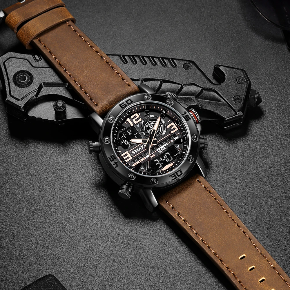 

SMAEL New Top Brand Mens Watches Luxury Functional Sports Chronograph Quartz Functional Watch Electronic Clock Relogio Masculino