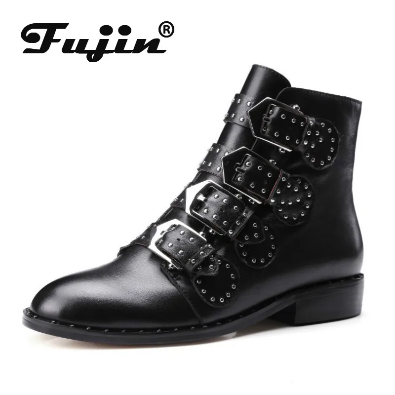 Fujin/женские ботинки Сезон осень-зима Модные женские ботильоны для отдыха на