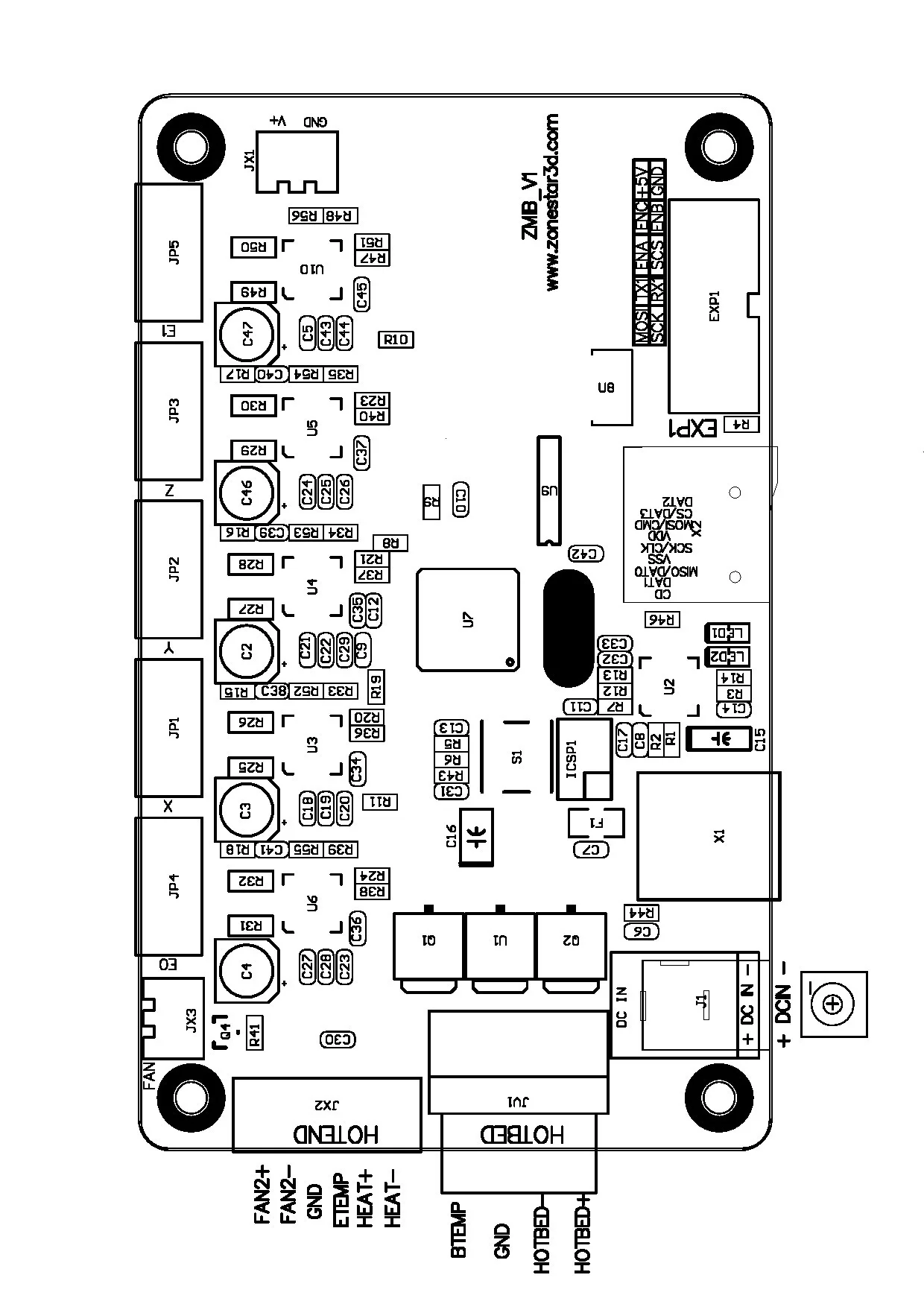 Zonestar ZMIB Reprap 3d принтер плата контроллера высоко интегрированная мини материнская плата ATMEGA1284P для Z5 Z6
