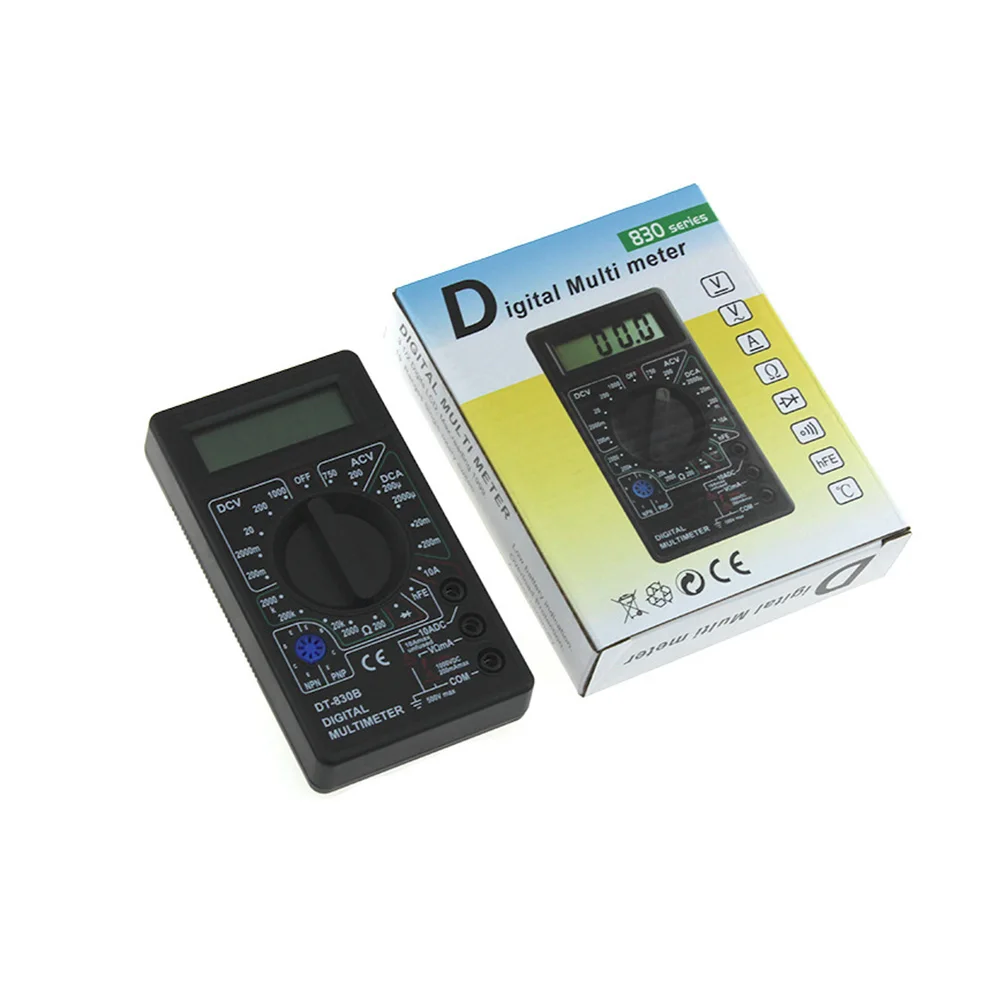 DT830B ЖК-дисплей цифровой мини-мультиметр Вольтметр Амперметр Омметр DC AC 750/1000V Ток
