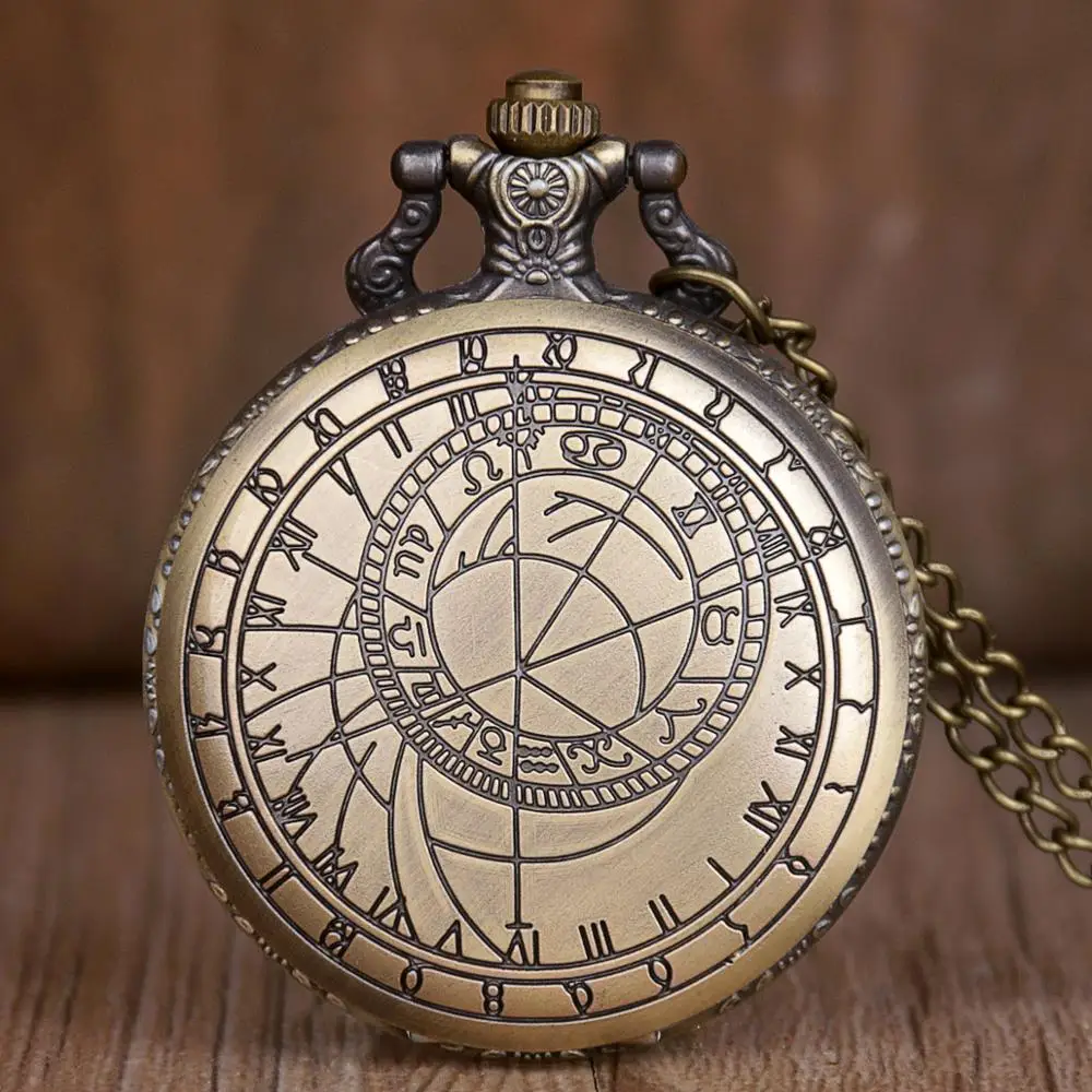 

Vintage Bronze Quartz Pocket Watch Fashion Style Best Gift Necklace Pendant Steampunk Fob Watches