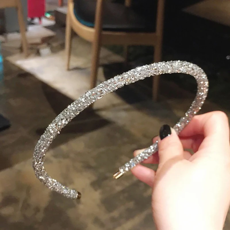 

1PCS Fashion Korea Crystal Soft Headband for Women Rhinestone Hairband Beads Bezel Girls Hair Accessories Simple Headwear