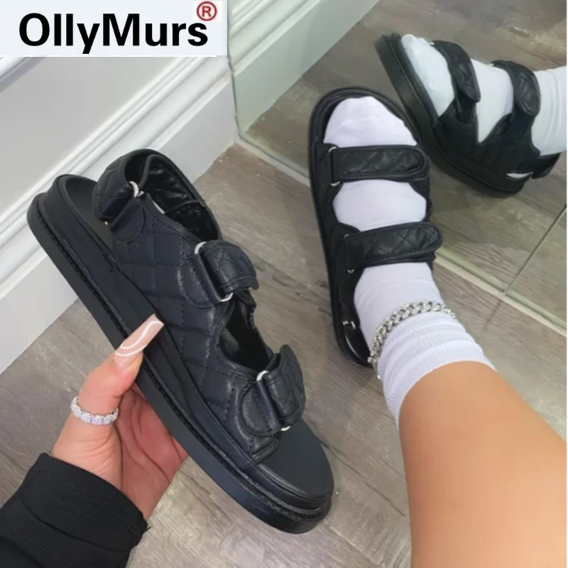 

2021 Designer Shoes Woman Sandalie Gladiator Velcro Sandals Women High Quality Ladies Shoes Summer Platform Sandalias De Muje