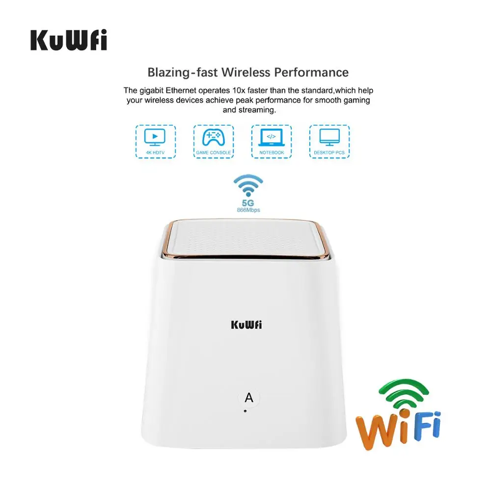 Двухдиапазонный 2 4/5 ГГц AC1200 беспроводной гигабитный сетчатый Wi Fi роутер KuWFi