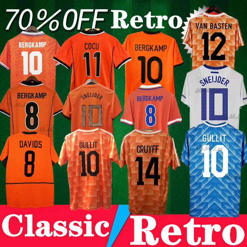 

1988 1994 1995 1996 1998 2002 2010 VAN BASTEN GULLIT RIJKAARD Classic Retro Jerseys BERGKAMP DAVIDS CRUYFF SNEIJDER COCU Shirts