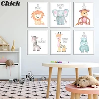 nordic childrens room mural creative cute cartoon animal decoration canvas painting wall pictures for living room home decor