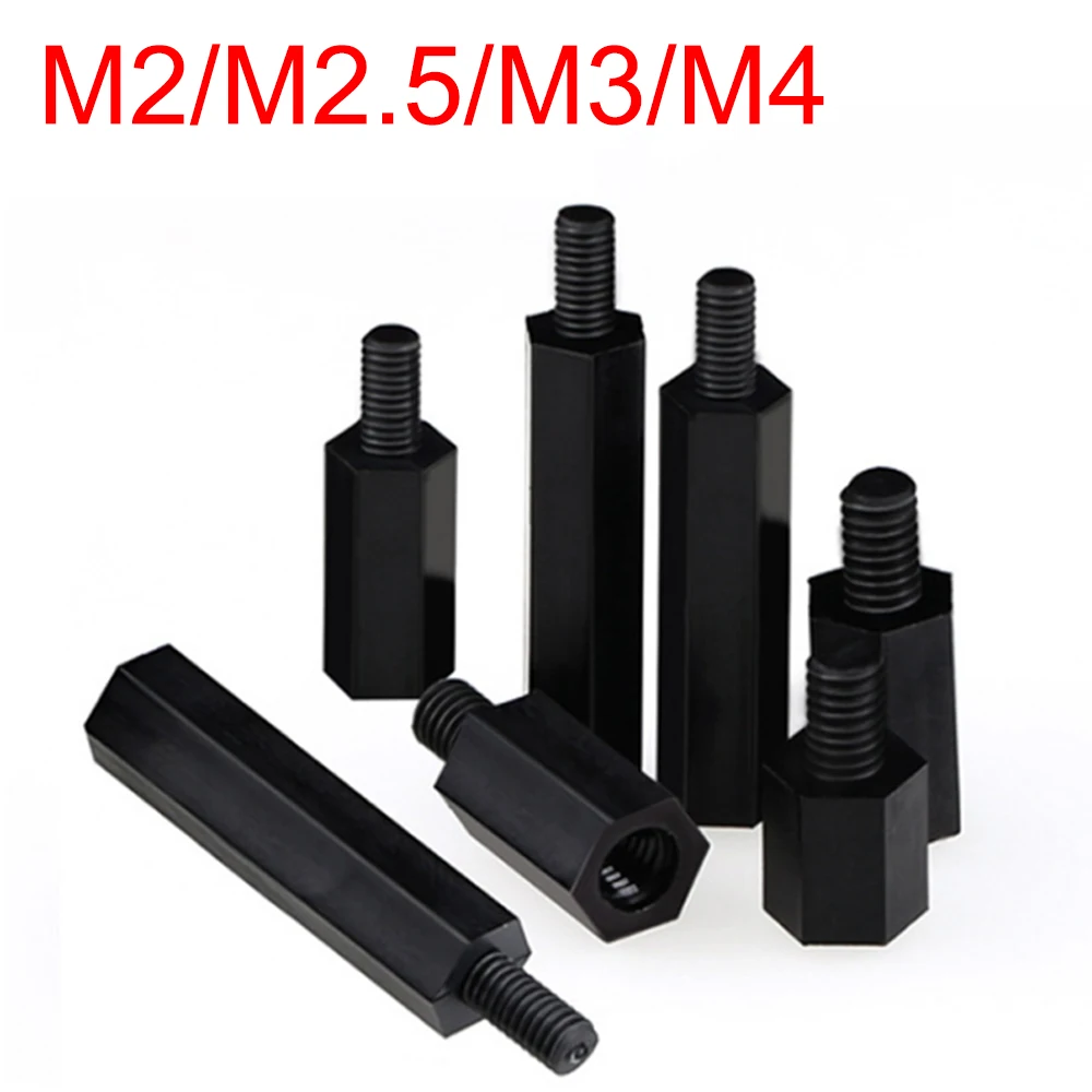 100 штук черный M3-M4 односторонний нейлон Пластиковые запонки нейлоновая прокладка