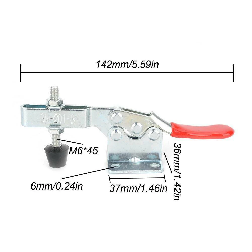 

4Pcs GH-201B Toggle Clamps Quick Release Hand Tool Holding Capacity 90Kg/198Lbs For Holding Down Sheet Metal Or Circuit Boards