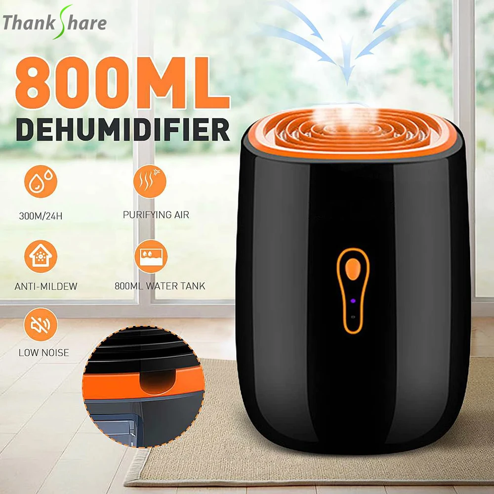 

THANKSHARE 800ML Dehumidifier 25W Low Noise Portable Dryer Anti-Mildew Purification Portable Cleaning Device Air Dryer Moisture