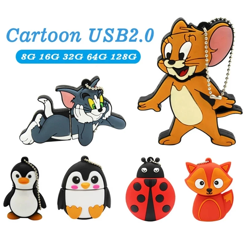 Текст ME и изображением кошки мышки Жук Пингвин лиса usb 4GB/8GB/16GB/32GB/64 Гб флэш