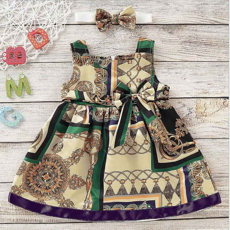 Детская Милая модная одежда в западном стиле с бантом для девочек вечерние