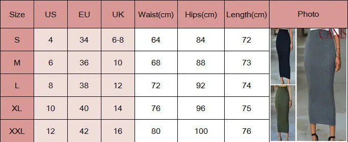 Hirigin Fashion Women Casual Slim High Waist Thin Skirt Long Bodycon Stretchy Solid Midi Pencil Skirts Autumn Female Clothes | Женская